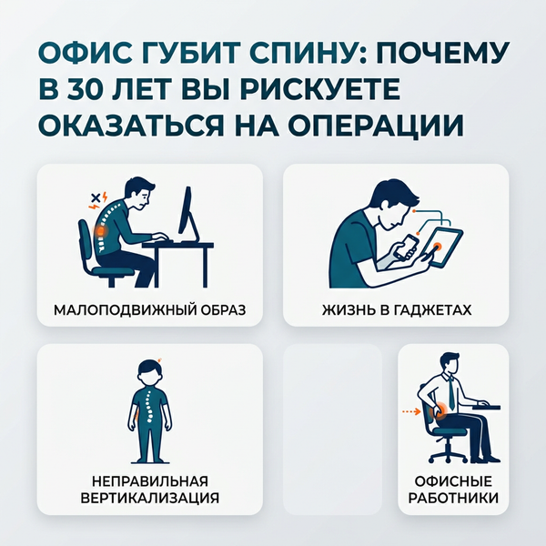 Офис губит спину: почему в 30 лет вы рискуете оказаться на операции